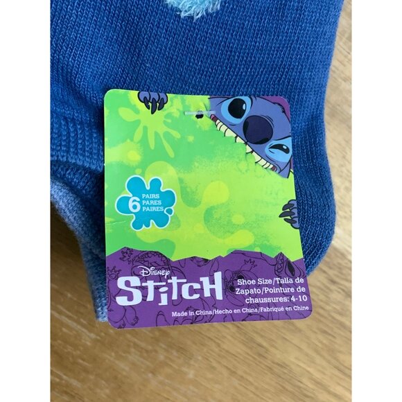 Disney Stitch Womens No Show Socks 6-Pair Pack Shoe Size 4-10 - Picture 2 of 7